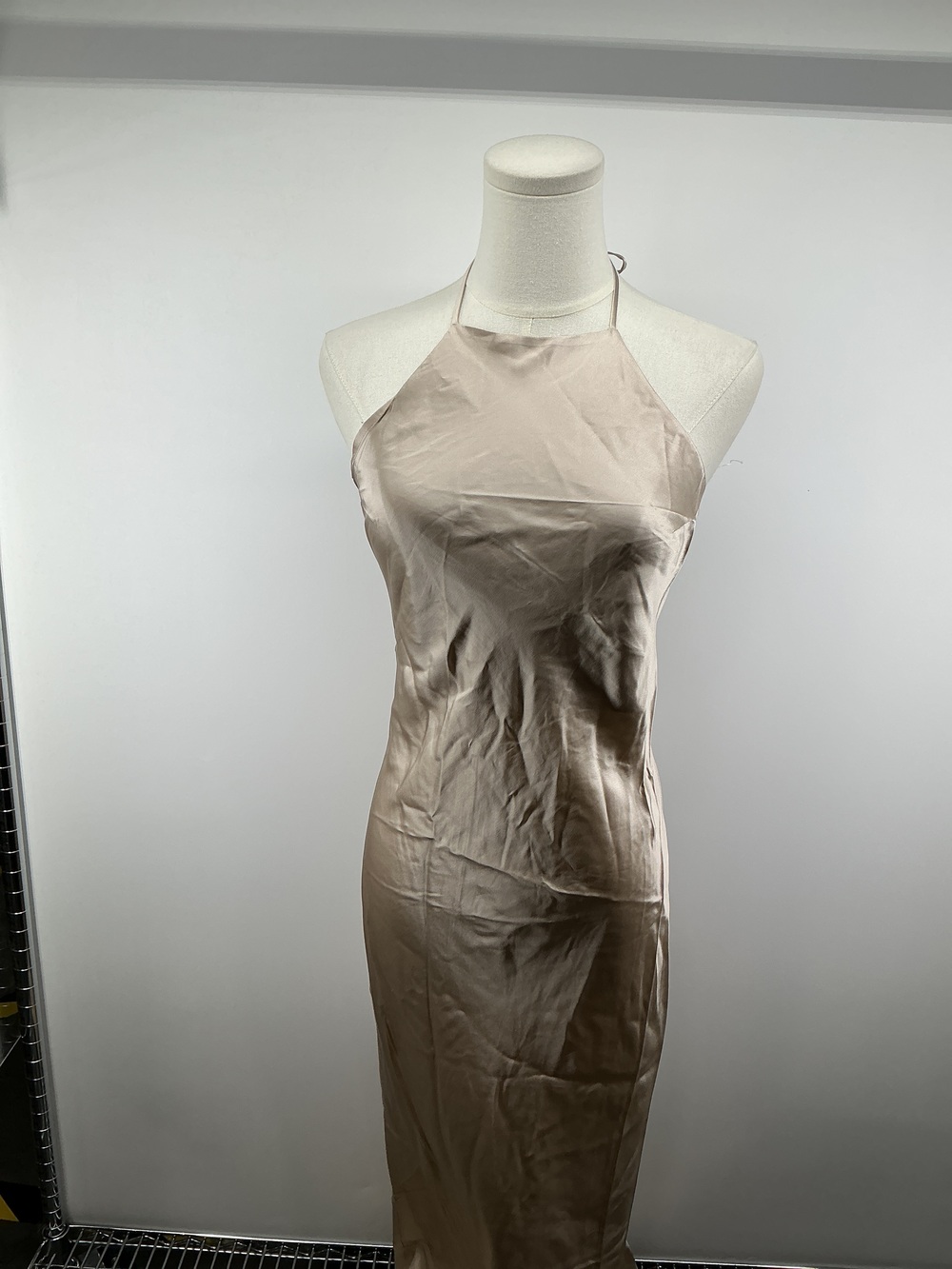 100% Washable Silk Halter Maxi Dress